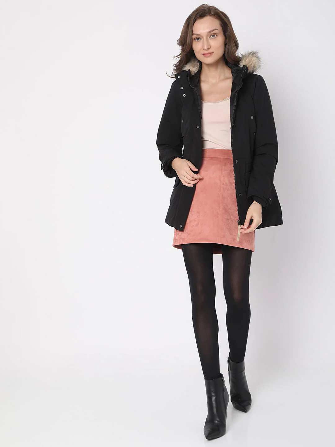 Black Hooded Parka Jacket - Image 5