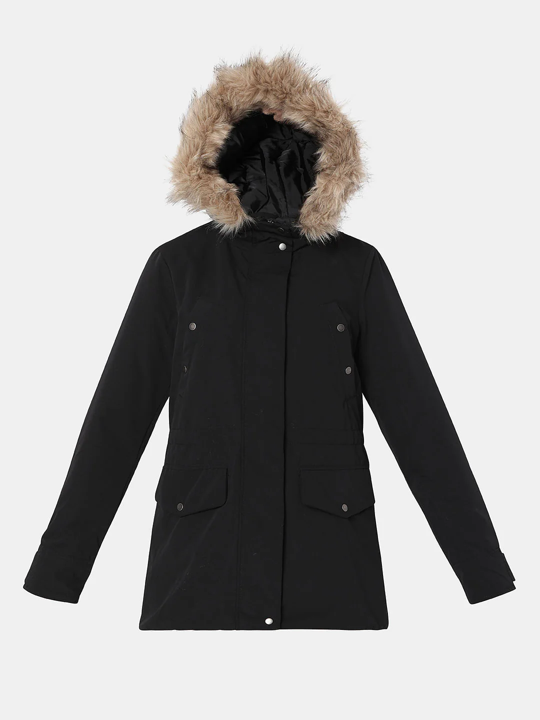 Black Hooded Parka Jacket - Image 7