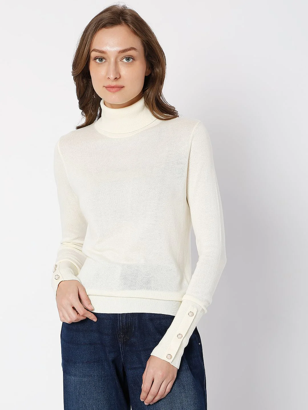 Off-White Roll Neck Sweater - Image 2