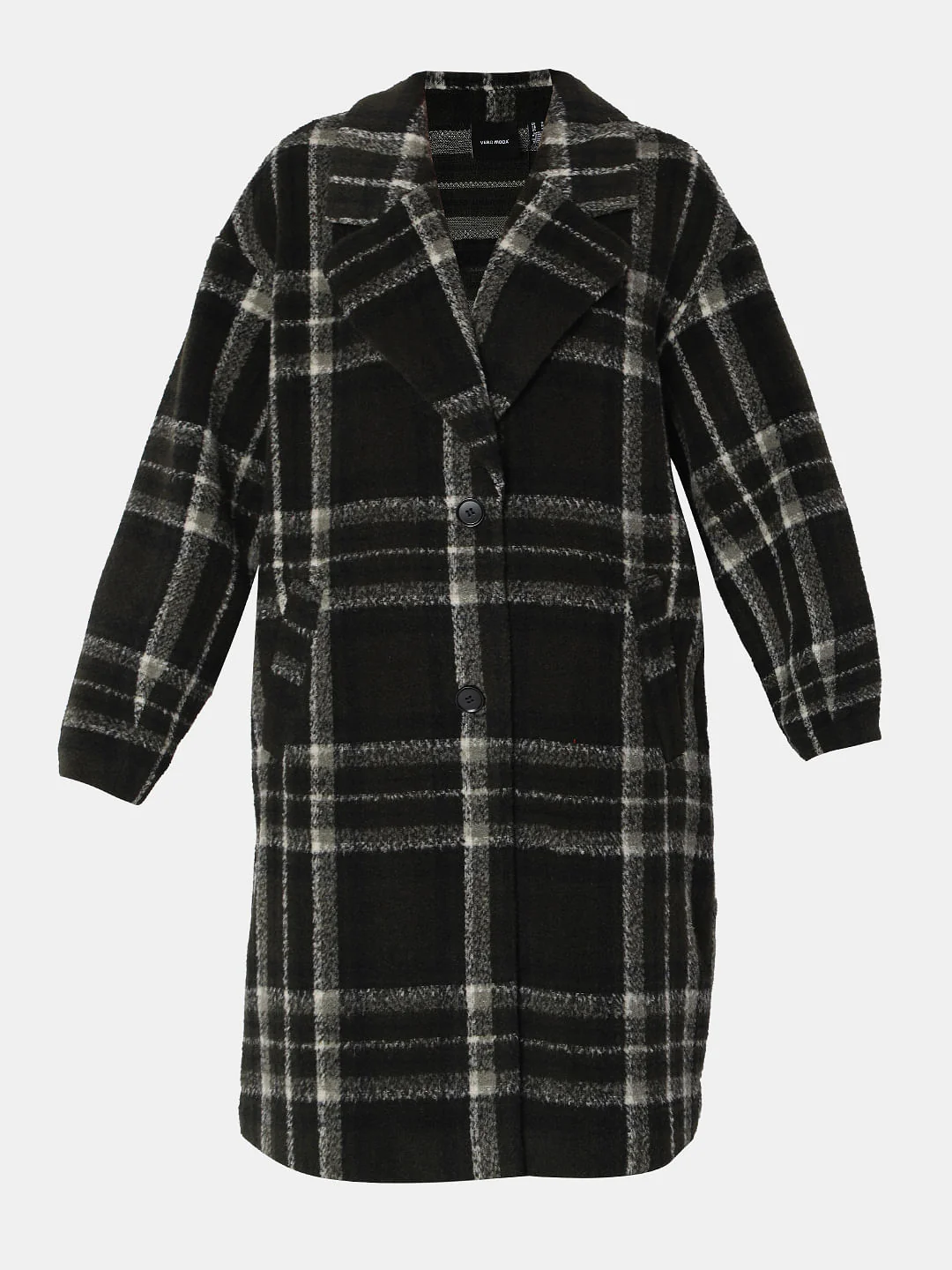 Black Check Long Coat - Image 6