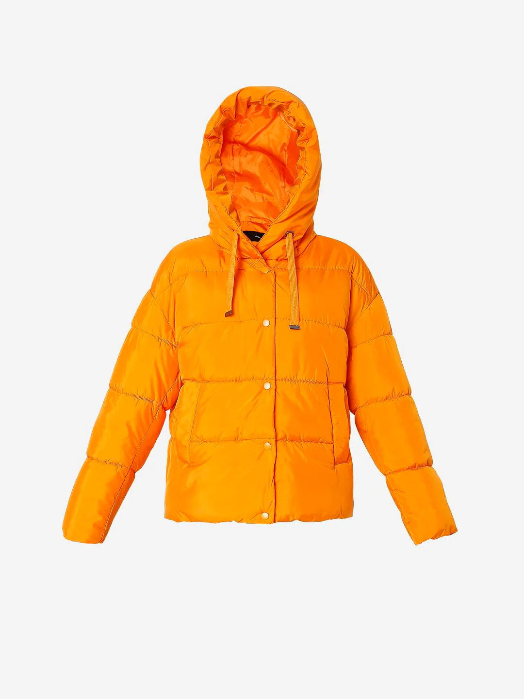 Orange Hooded Puffer Jacket - Image 7