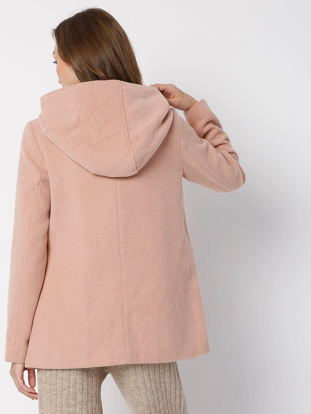 Pink High Neck Hooded Jacket - Image 4