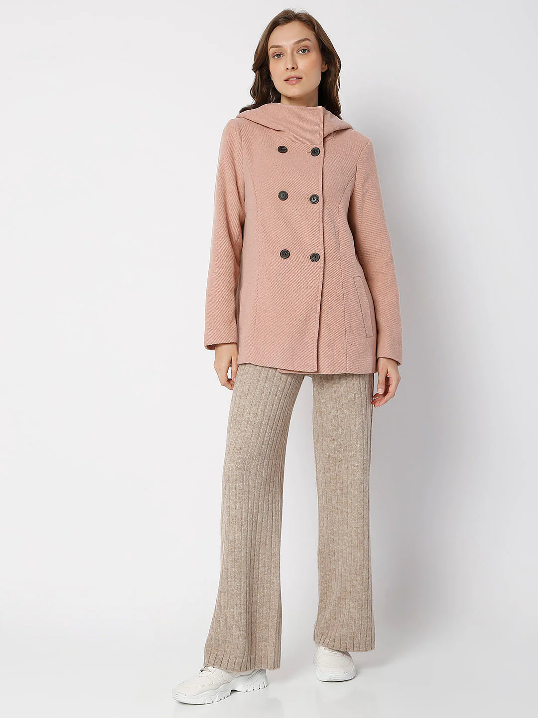 Pink High Neck Hooded Jacket - Image 5