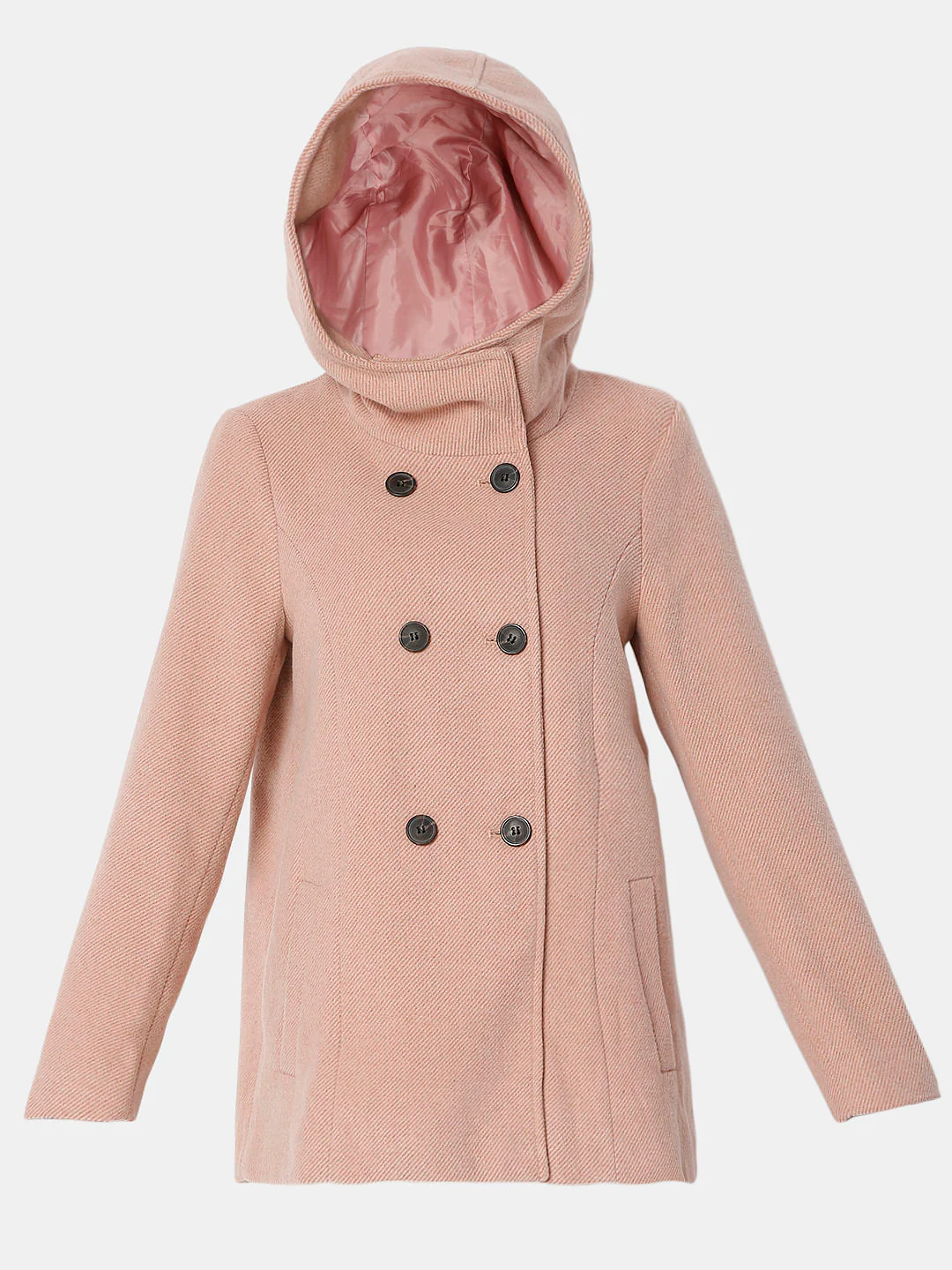 Pink High Neck Hooded Jacket - Image 7