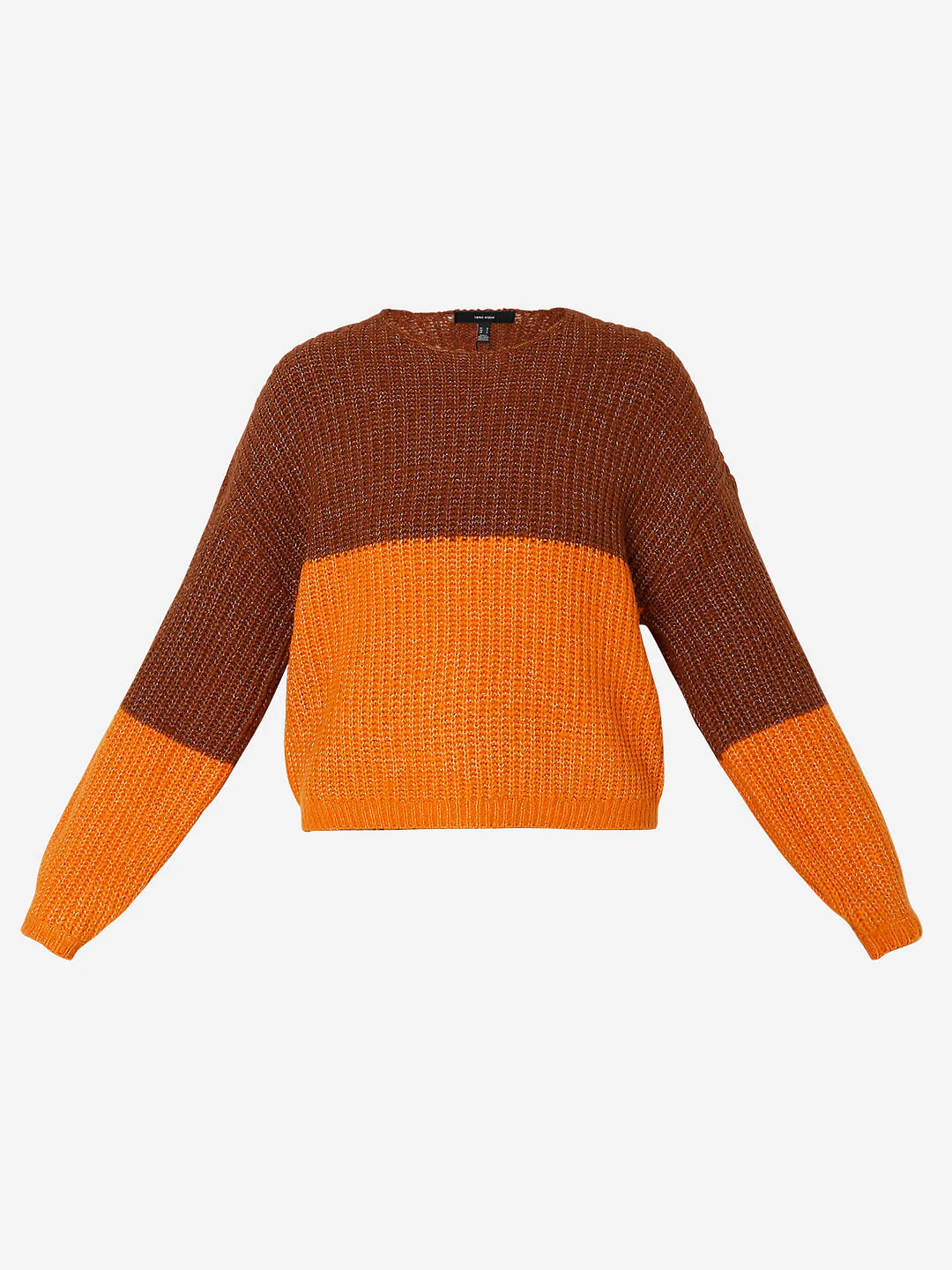 Brown Colourblocked Pullover - Image 7