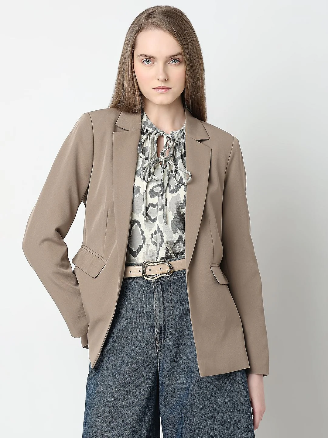 Camel Brown Tailored Blazer - Image 2