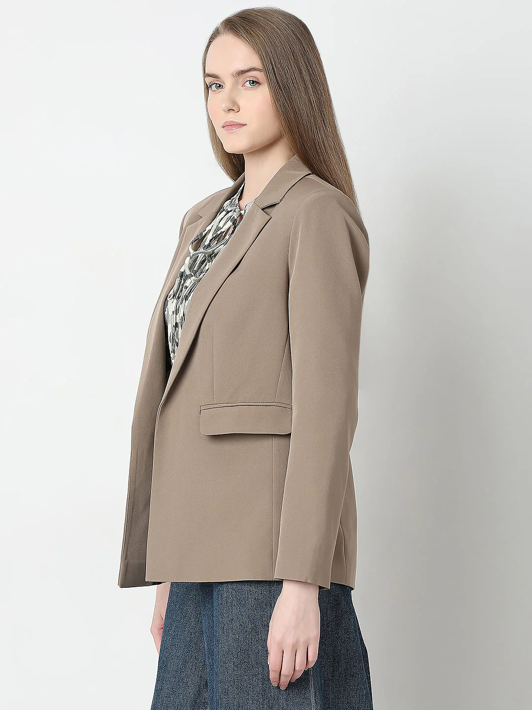 Camel Brown Tailored Blazer - Image 3