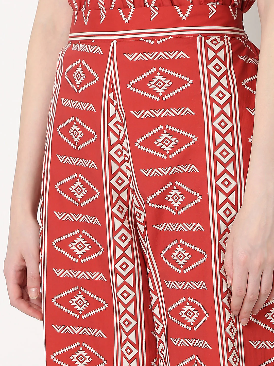 Rust Red Printed Co-Ord Set Pants - Image 8