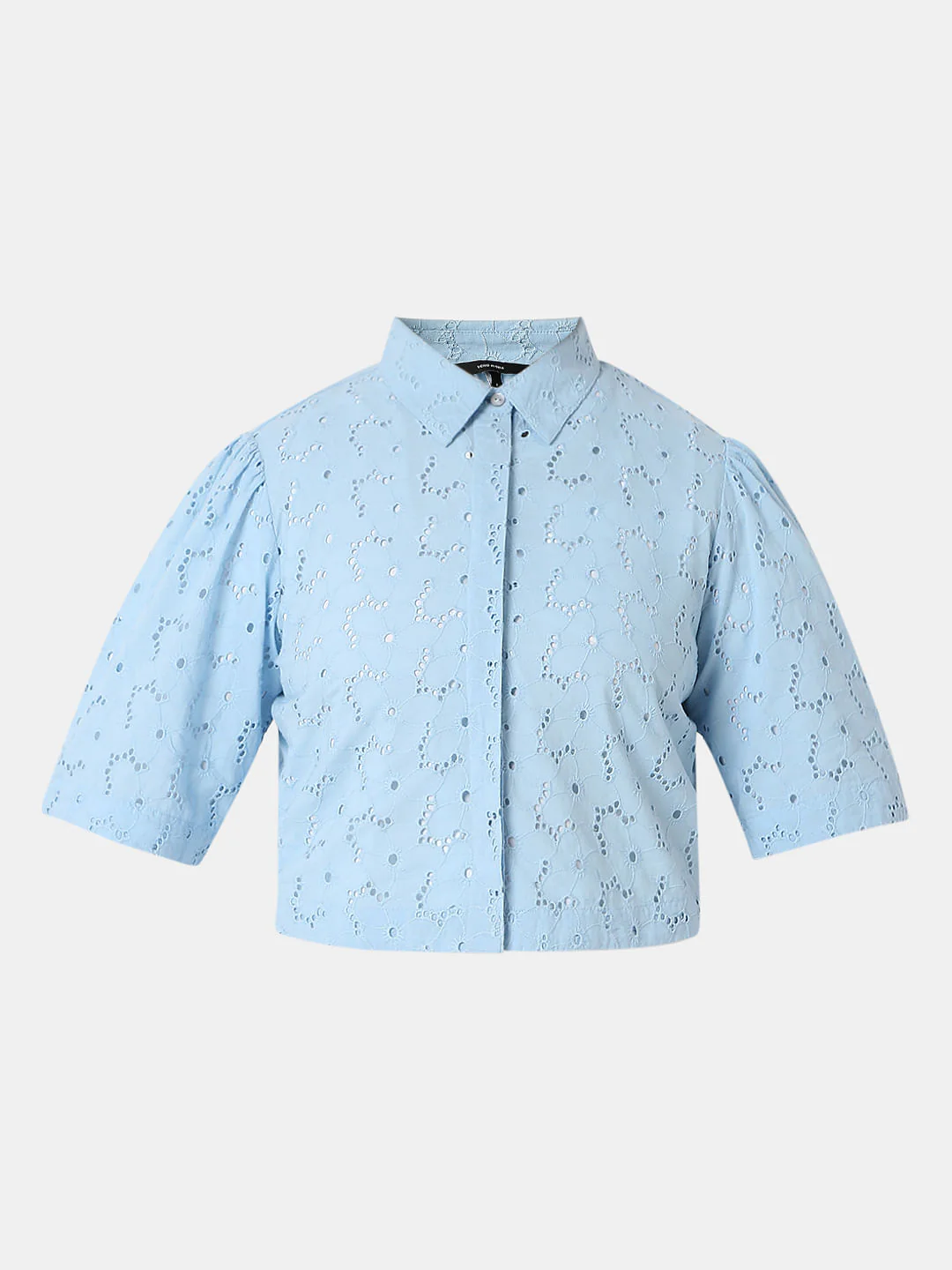 Light Blue Schiffli Co-Ord Set Shirt - Image 7