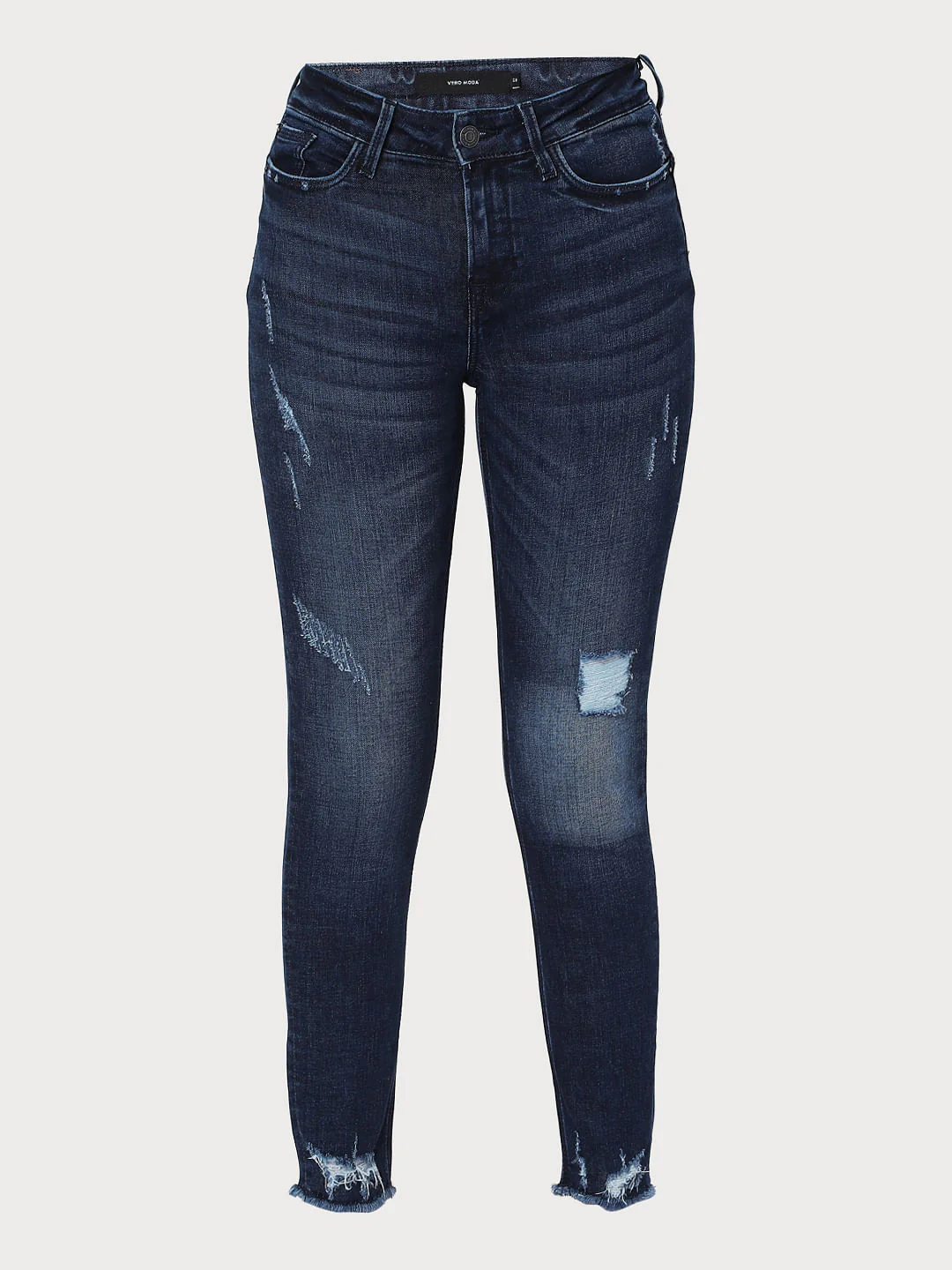 Blue Mid Rise Ripped Wendy Skinny Jeans - Image 7