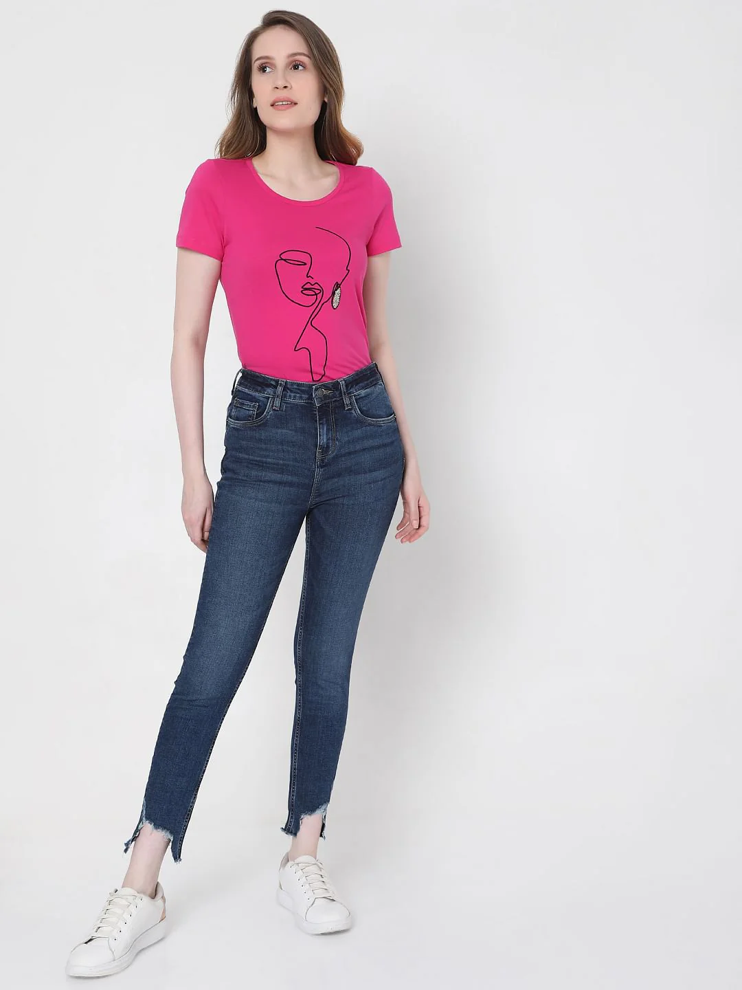 Dark Blue High Rise Skinny Jeans - Image 6