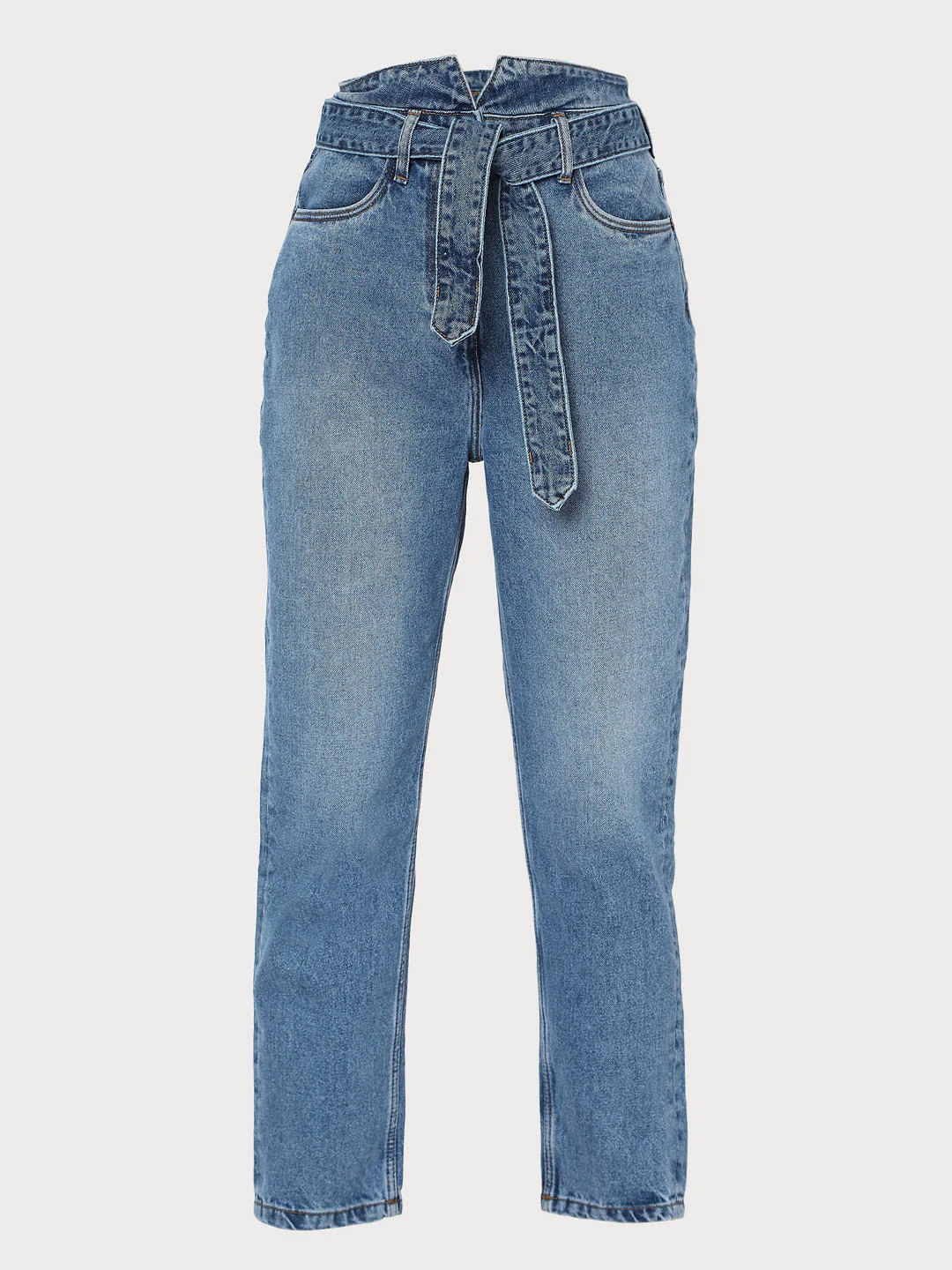 Blue High Rise Mom Jeans - Image 7