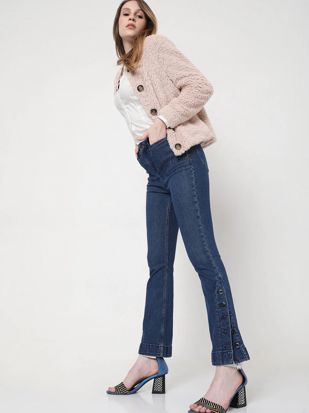 Blue High Rise Bootcut Jeans - Image 2