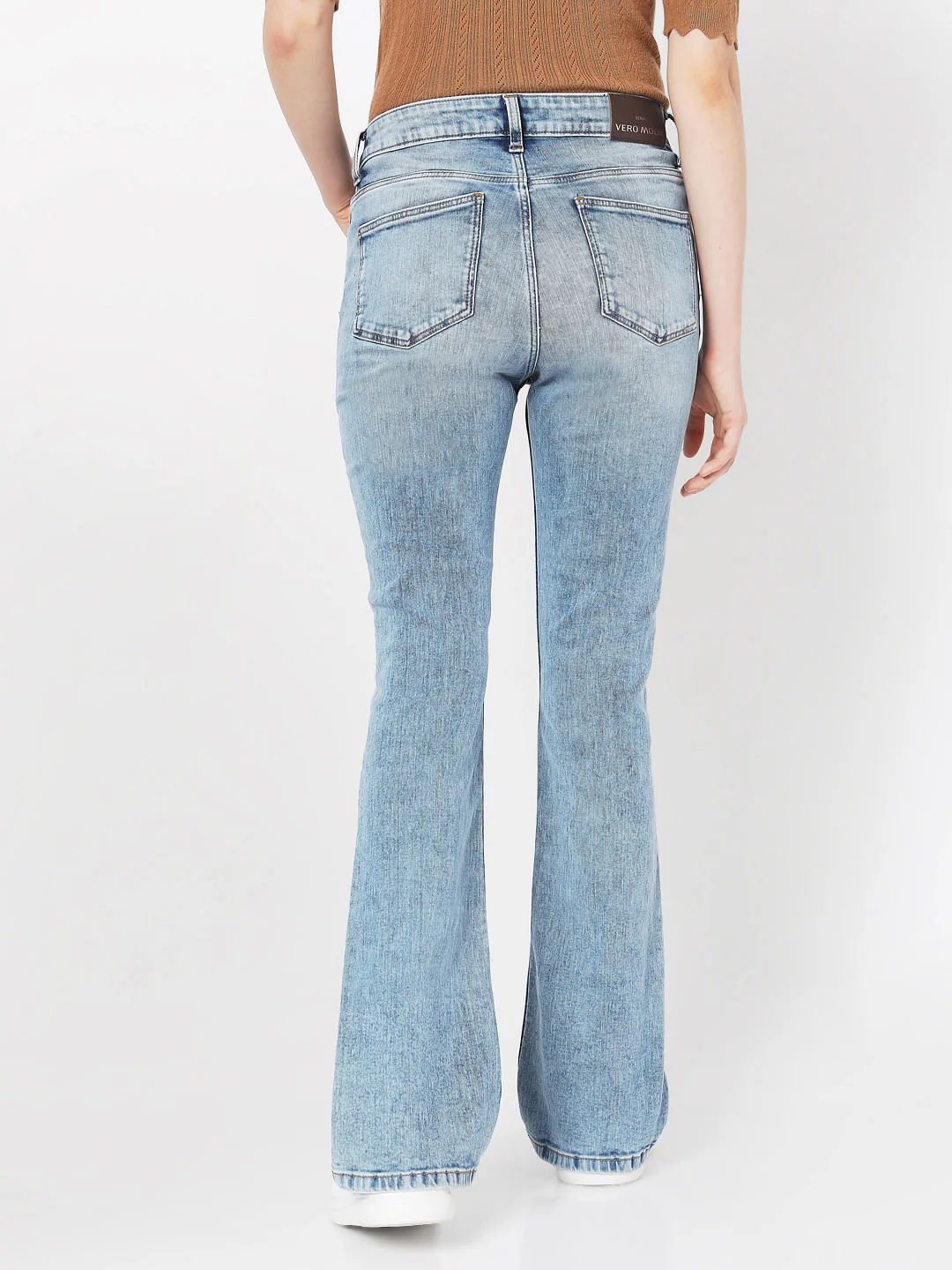 Blue Mid Rise Bootcut Jeans - Image 4