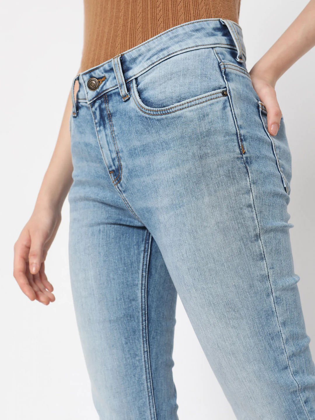 Blue Mid Rise Bootcut Jeans - Image 5