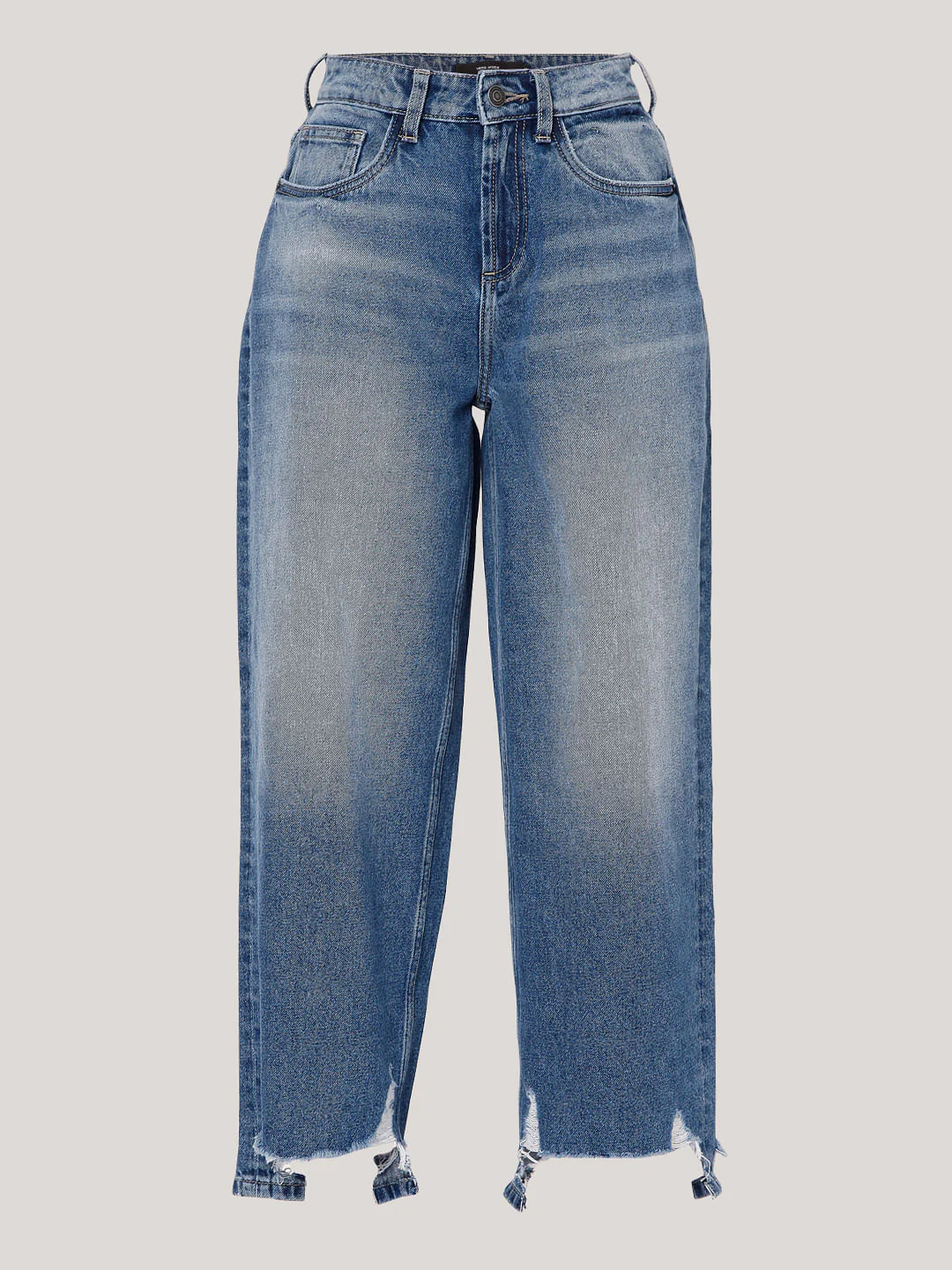 Blue Distressed Hem Zoey Wide-Leg Jeans - Image 7