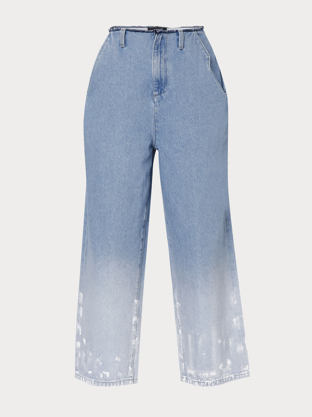 Blue High Rise Ombre Flared Jeans - Image 7