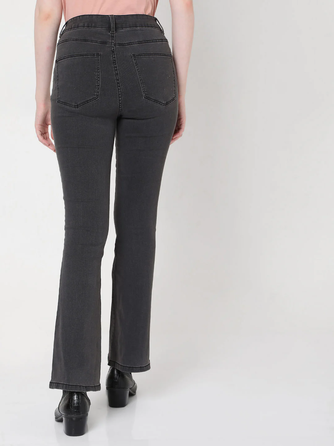 Black High Rise Bootcut Jeans - Image 4
