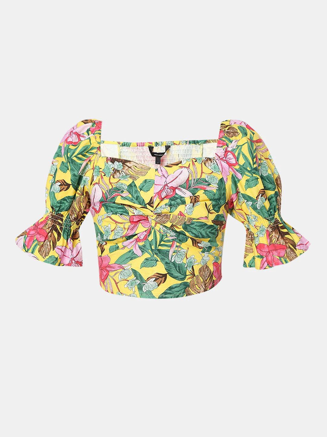 Yellow All Over Print Crop Top - Image 7