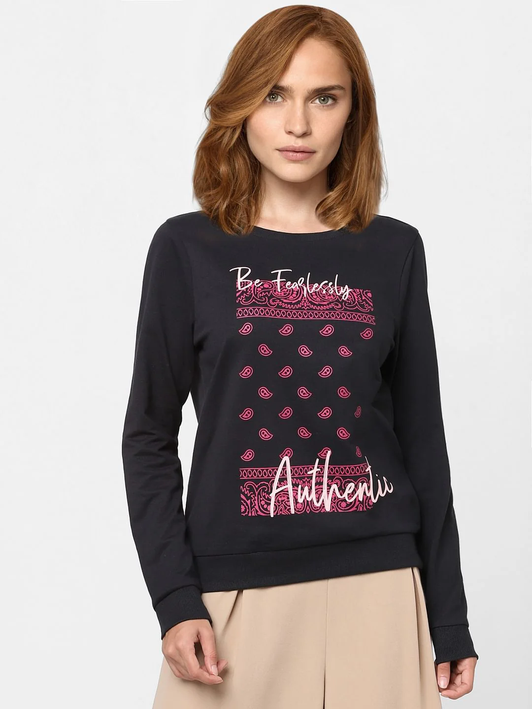 Black Graphic Print Sweatshirt