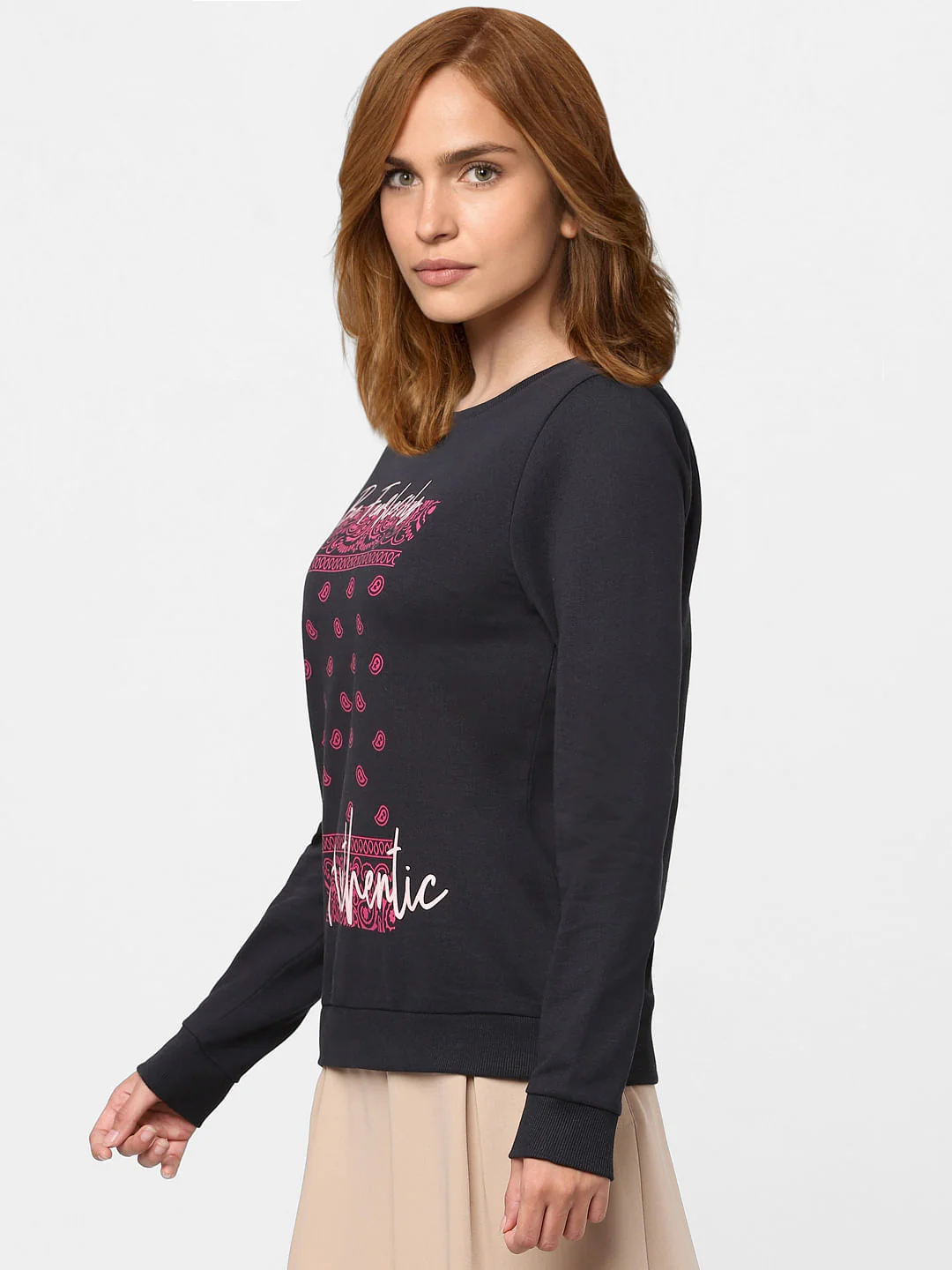 Black Graphic Print Sweatshirt - Image 2