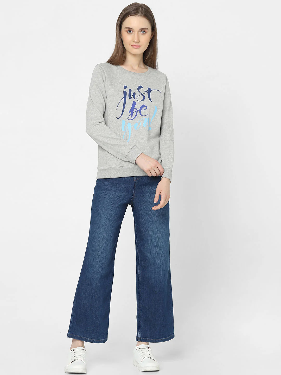 Grey Typographic Print Sweatshirt - Image 4
