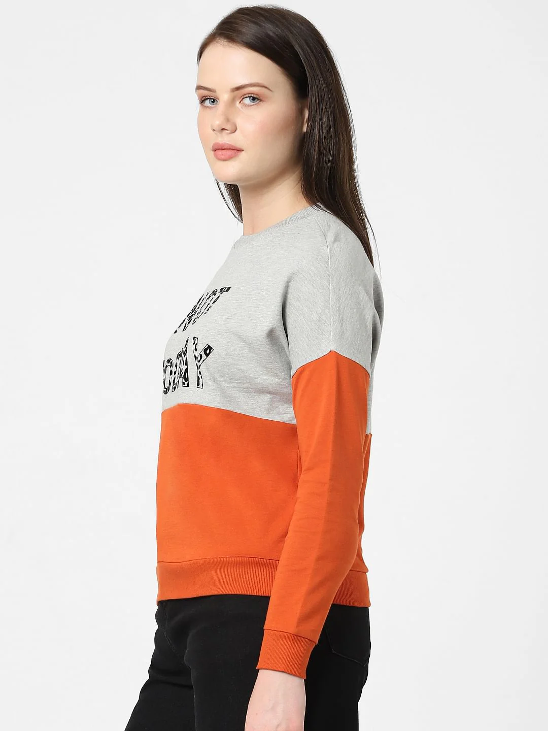Orange Colourblocked Sweatshirt - Image 2