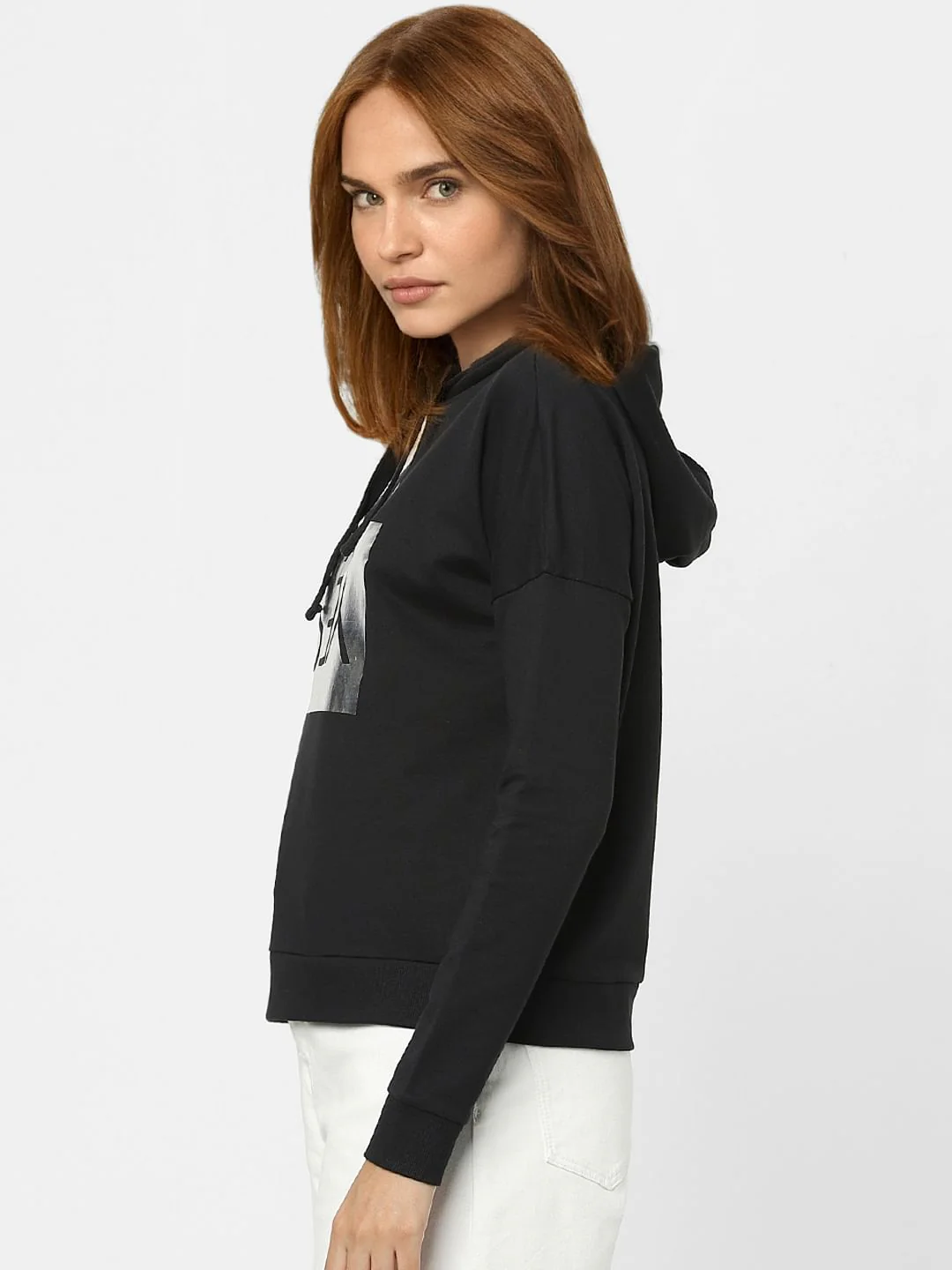 Black Printed Hooded Sweatshirt - Image 2