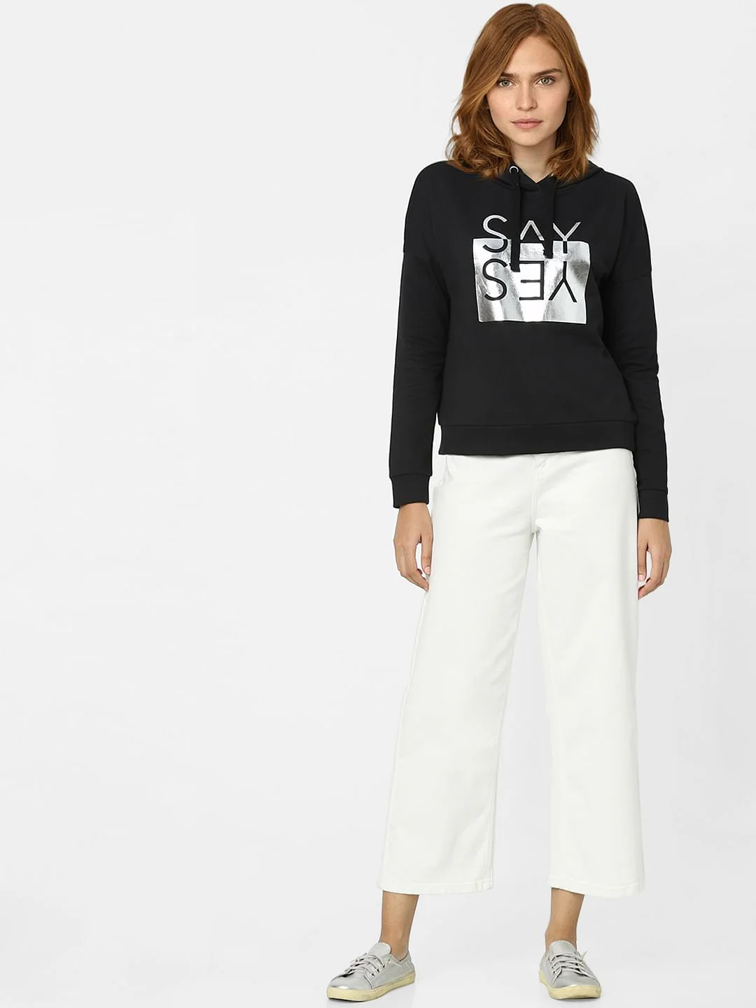 Black Printed Hooded Sweatshirt - Image 4