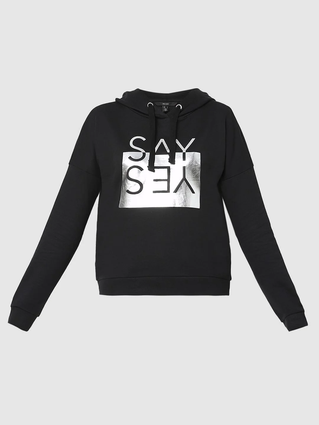 Black Printed Hooded Sweatshirt - Image 6