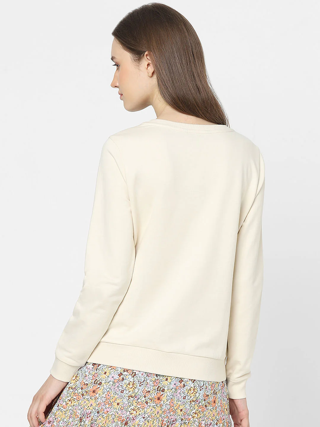 Beige Graphic Print Sweatshirt - Image 3