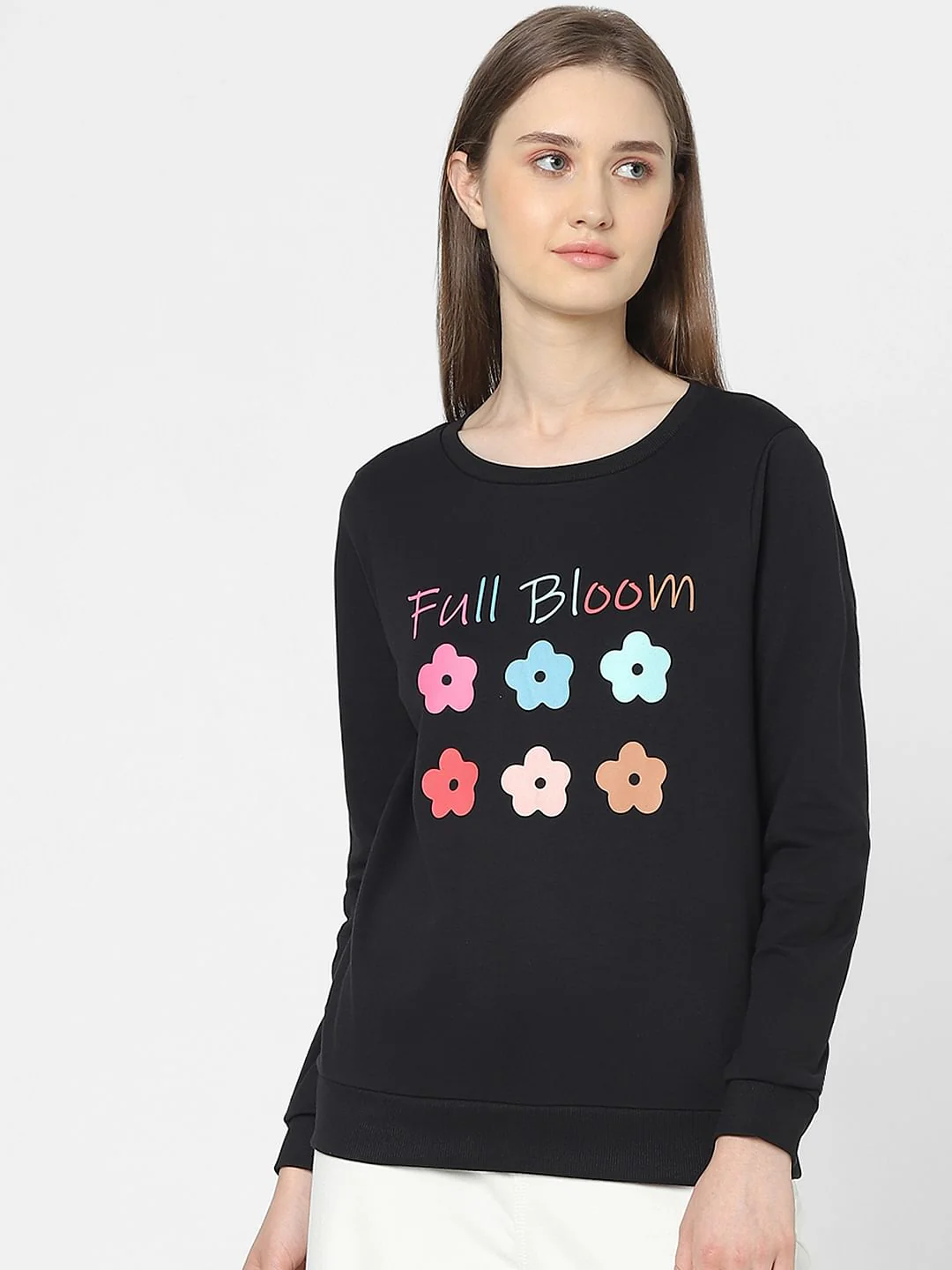 Black Graphic Print Sweatshirt