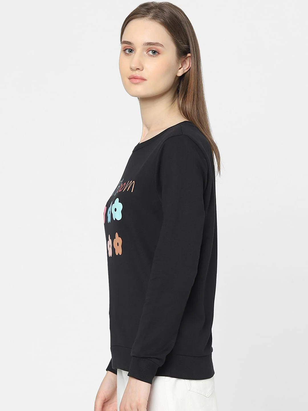 Black Graphic Print Sweatshirt - Image 2
