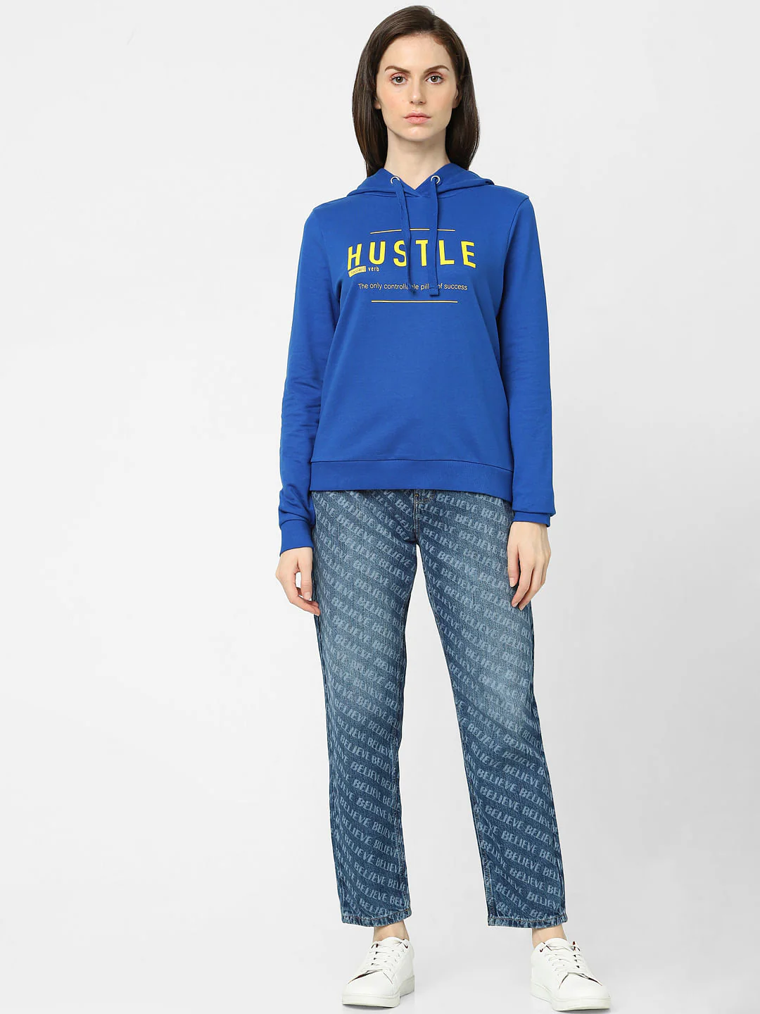 Blue Typographic Print Sweatshirt - Image 4