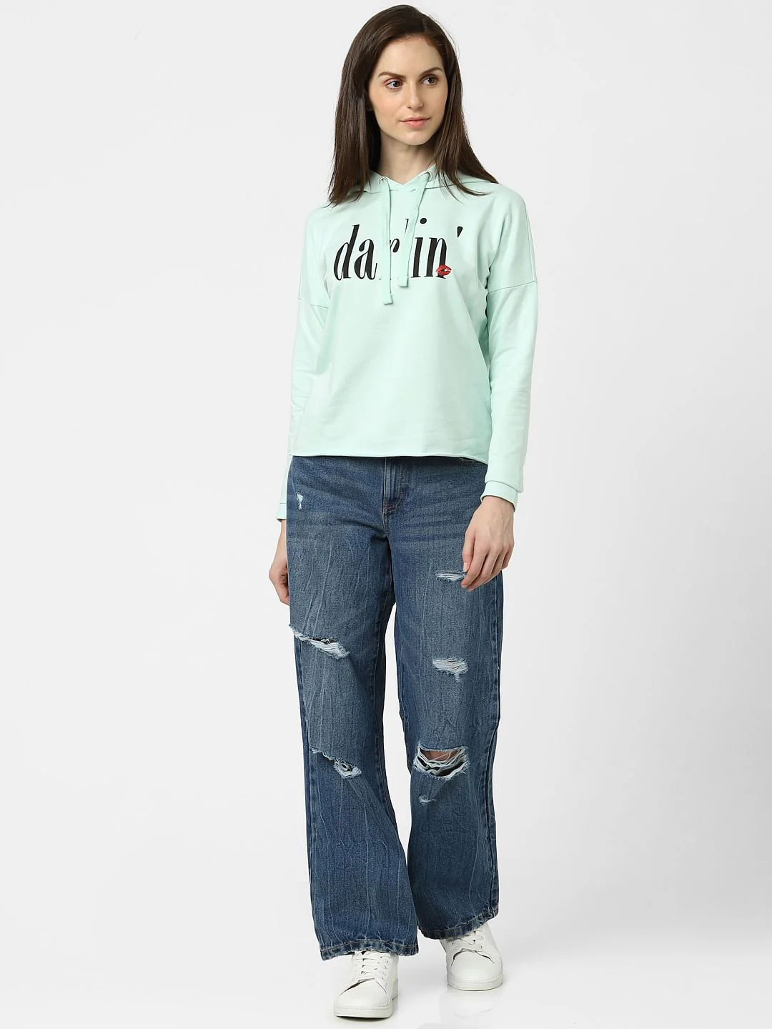 Blue Typographic Print Sweatshirt - Image 4