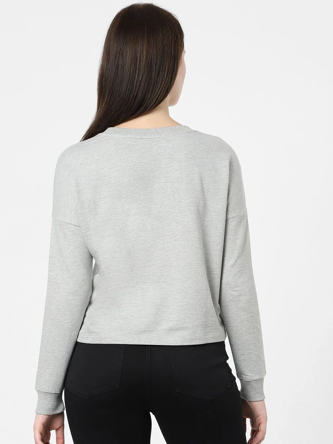 Light Grey Text Print Sweatshirt - Image 3