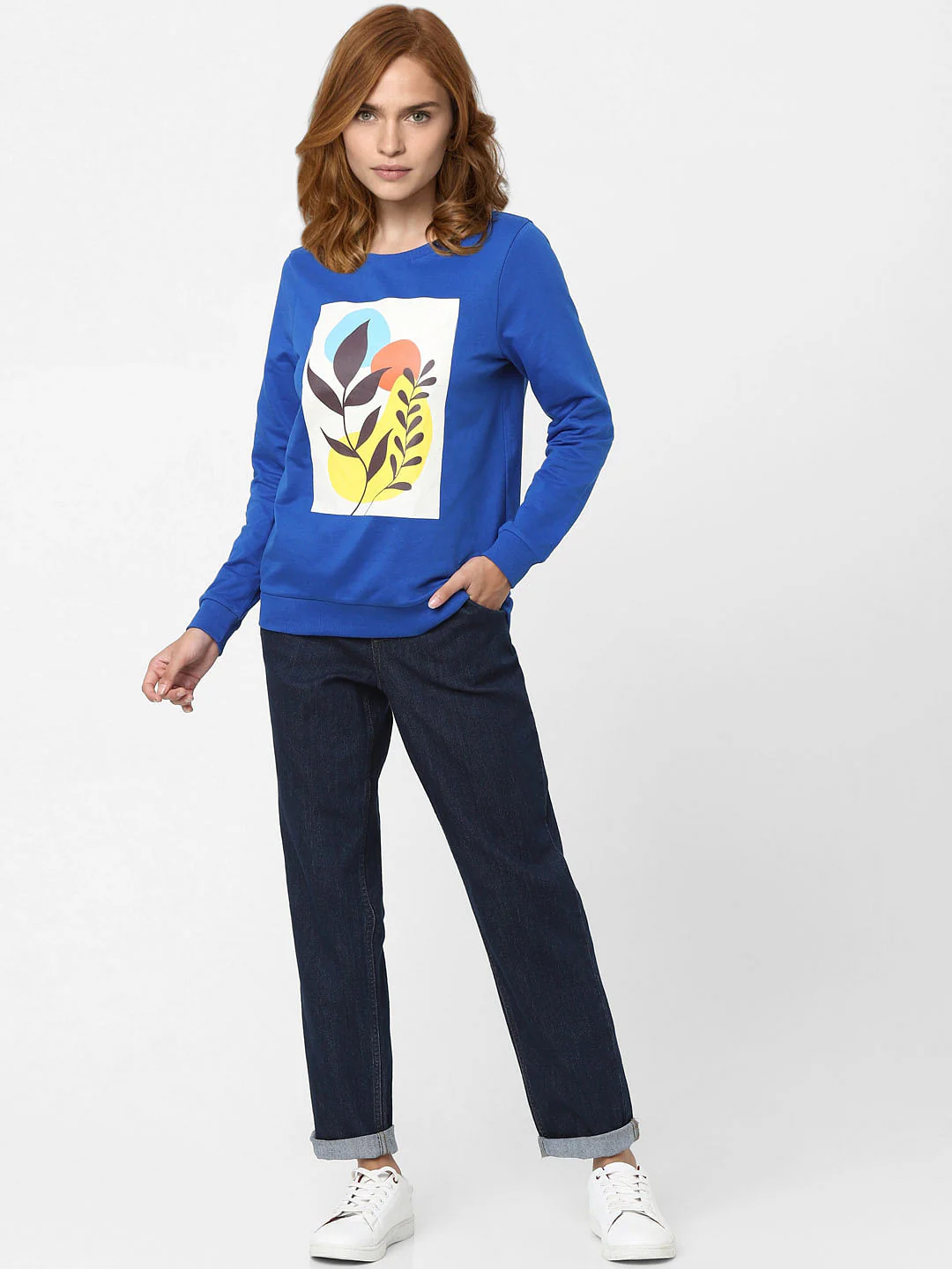 Dark Blue Graphic Print Sweatshirt - Image 4