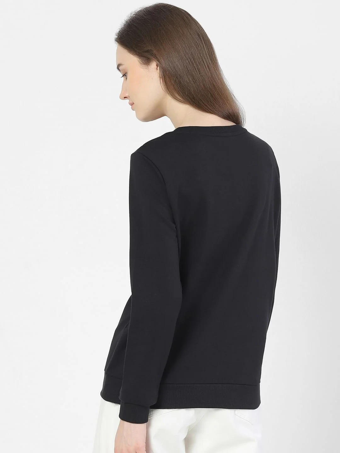 Black Slogan Print Sweatshirt - Image 3