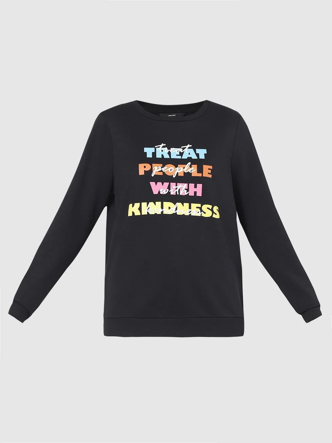Black Slogan Print Sweatshirt - Image 6