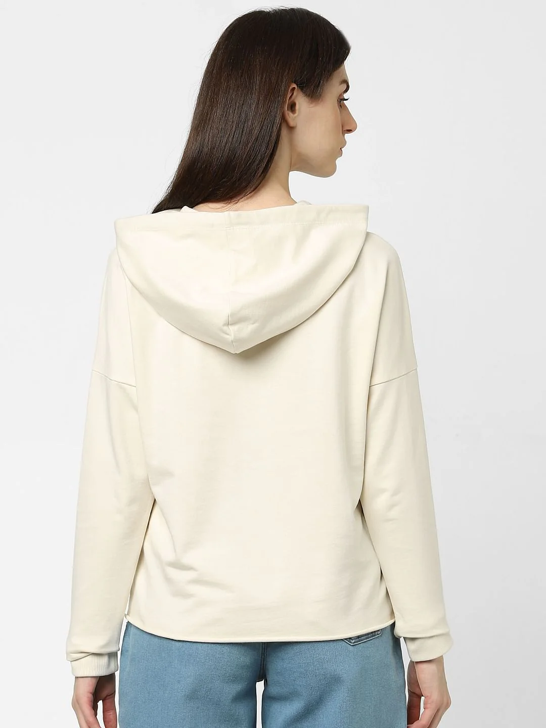Beige Typographic Print Sweatshirt - Image 3