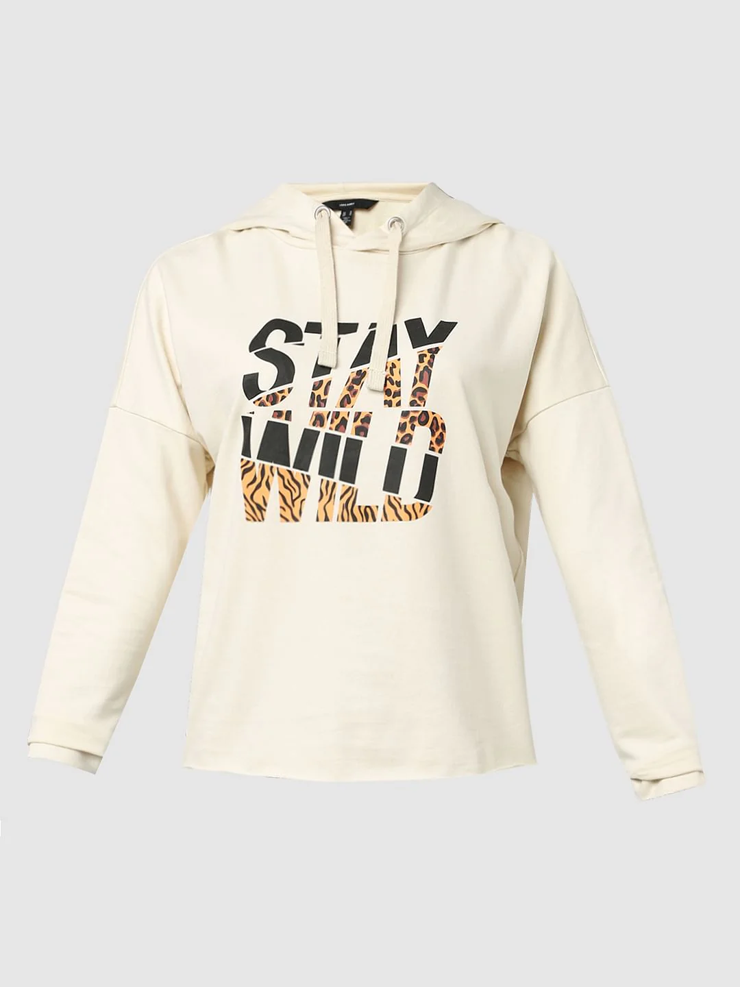Beige Typographic Print Sweatshirt - Image 6