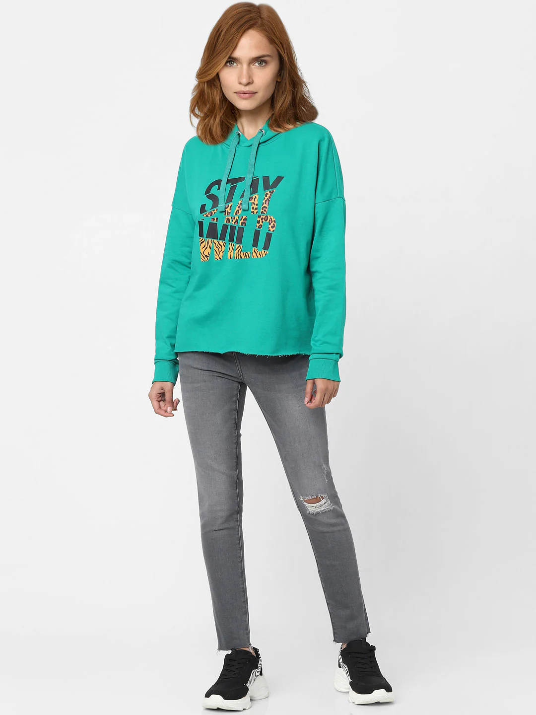 Green Typographic Print Sweatshirt - Image 4