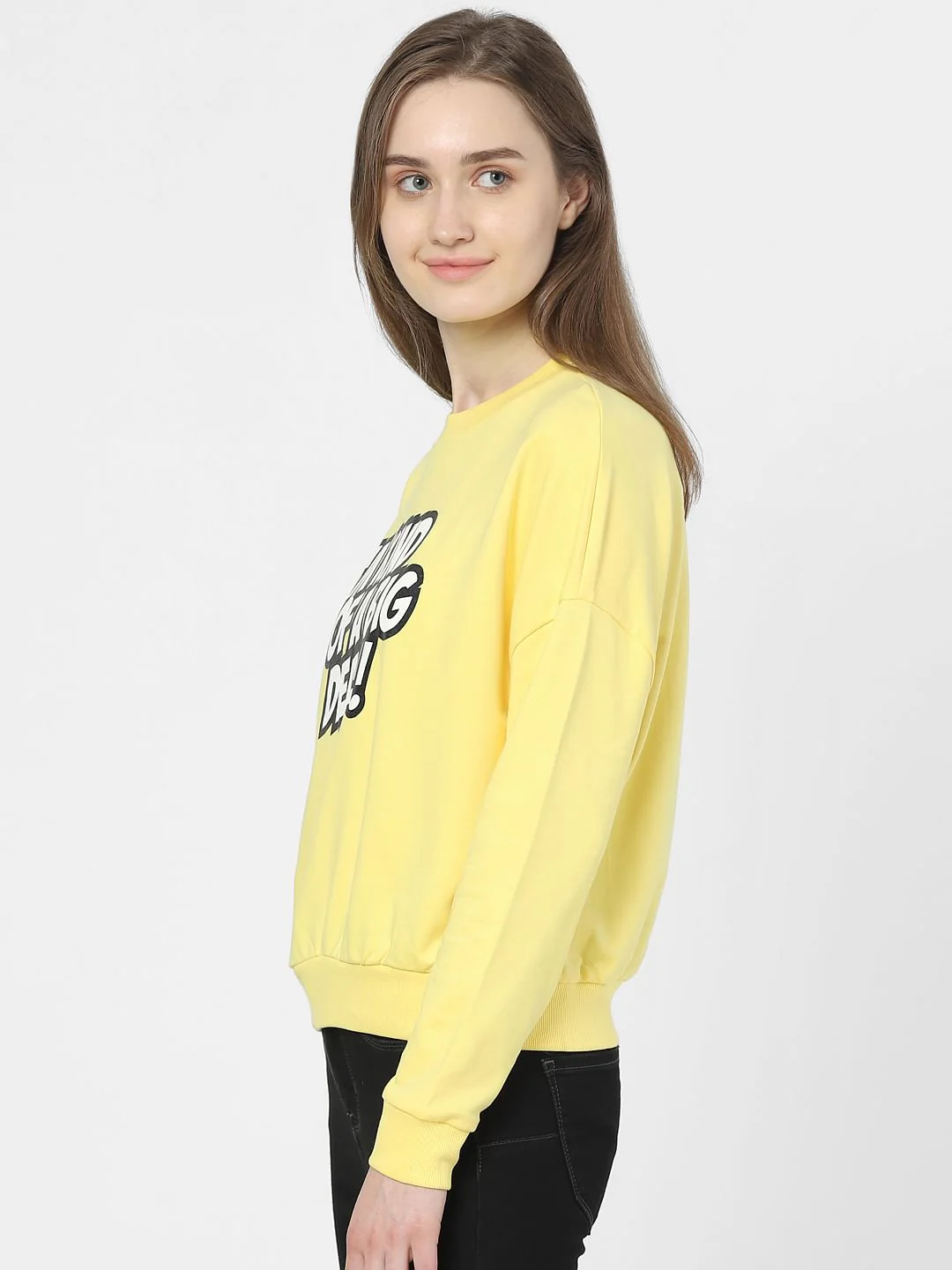 Yellow Typographic Print Sweatshirt - Image 2