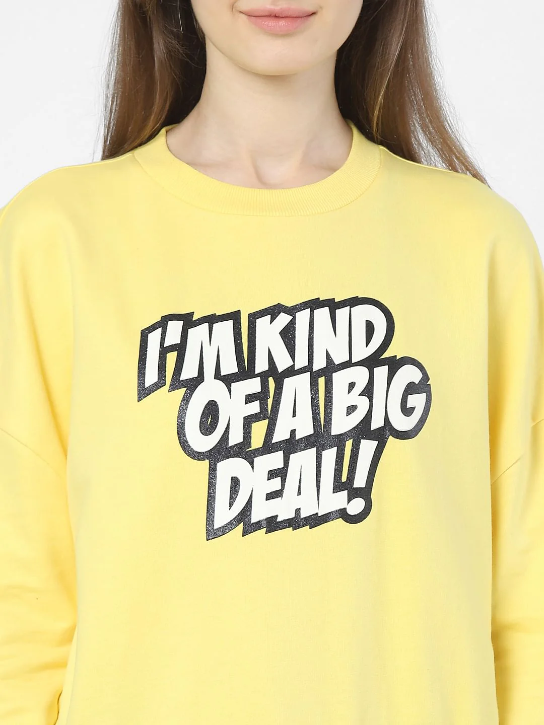 Yellow Typographic Print Sweatshirt - Image 5