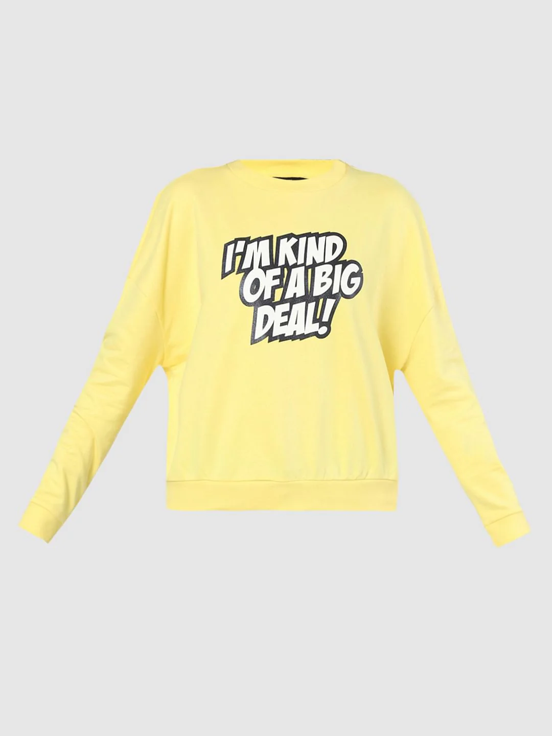 Yellow Typographic Print Sweatshirt - Image 6