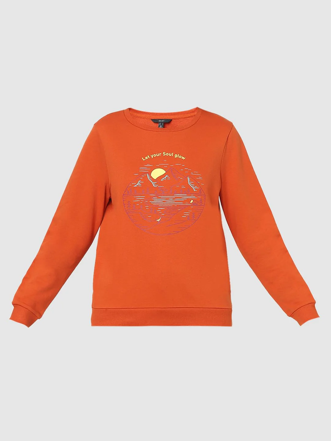 Orange Graphic Print Sweatshirt - Image 6