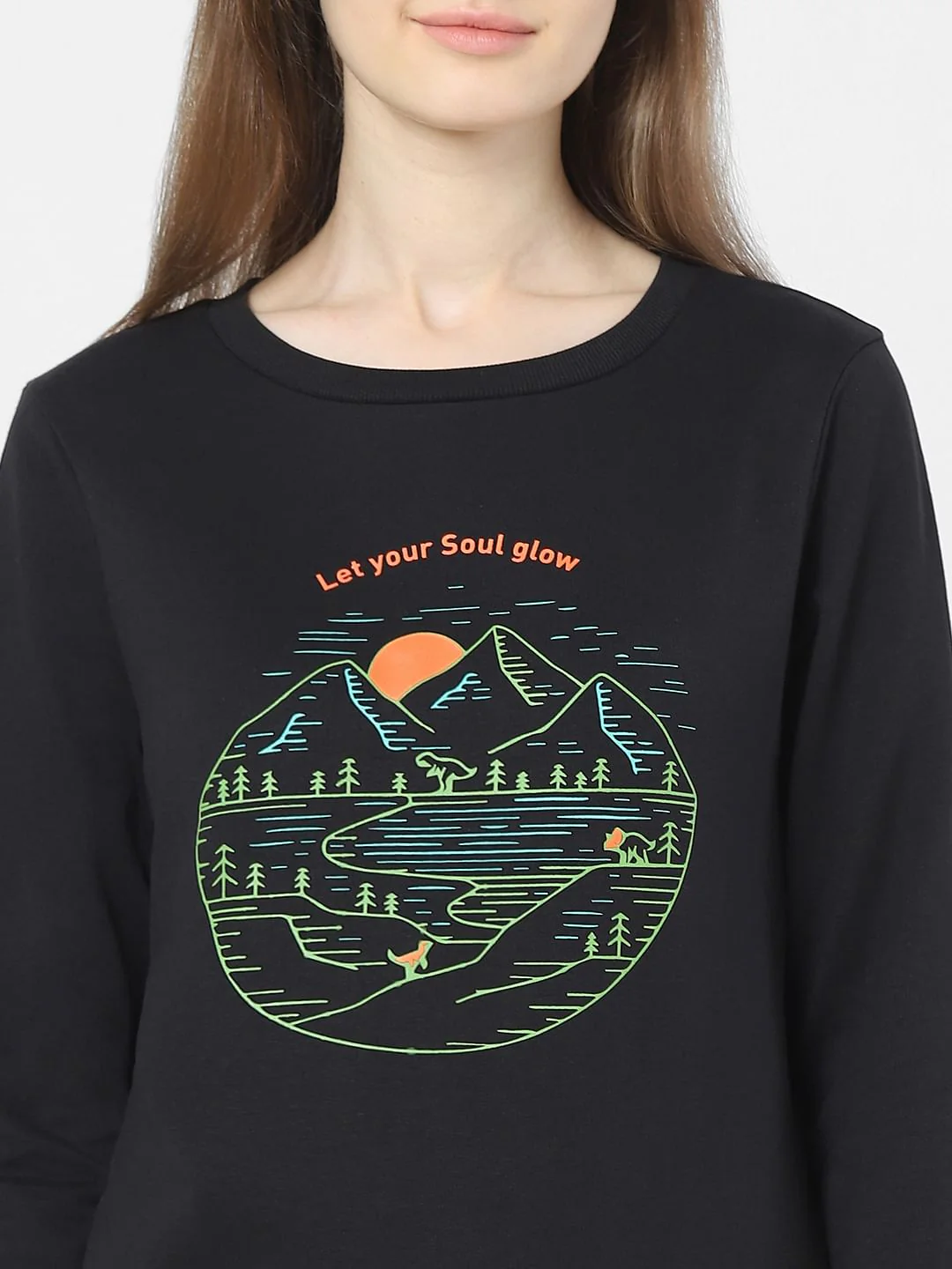 Black Landscape Print Sweatshirt - Image 5
