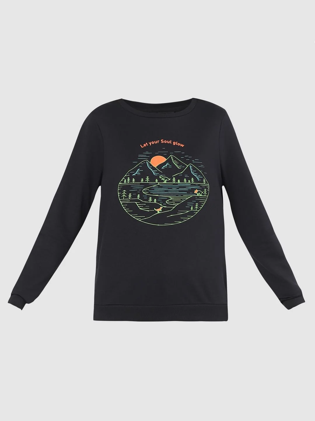 Black Landscape Print Sweatshirt - Image 6