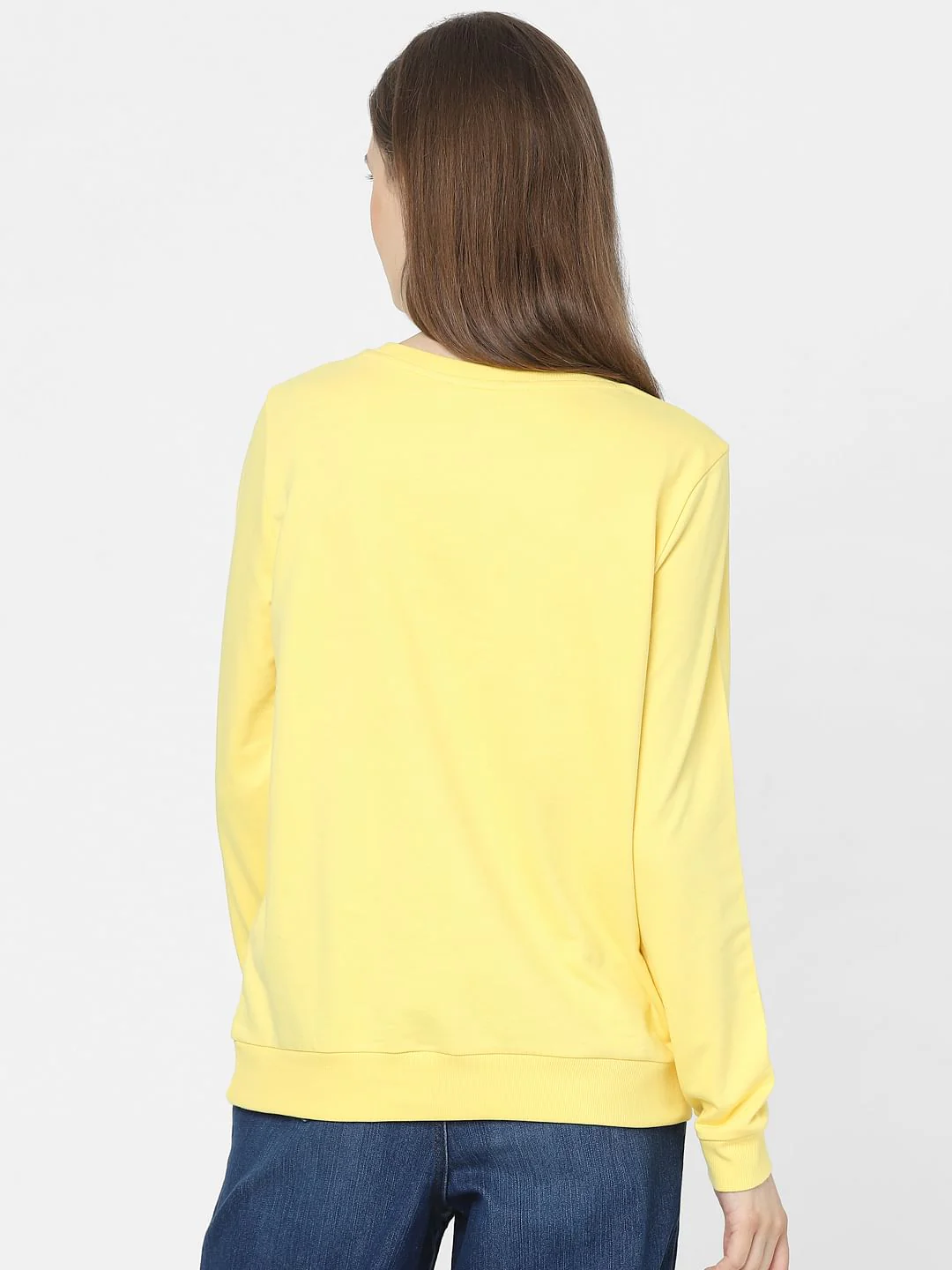 Yellow Slogan Print Sweatshirt - Image 3