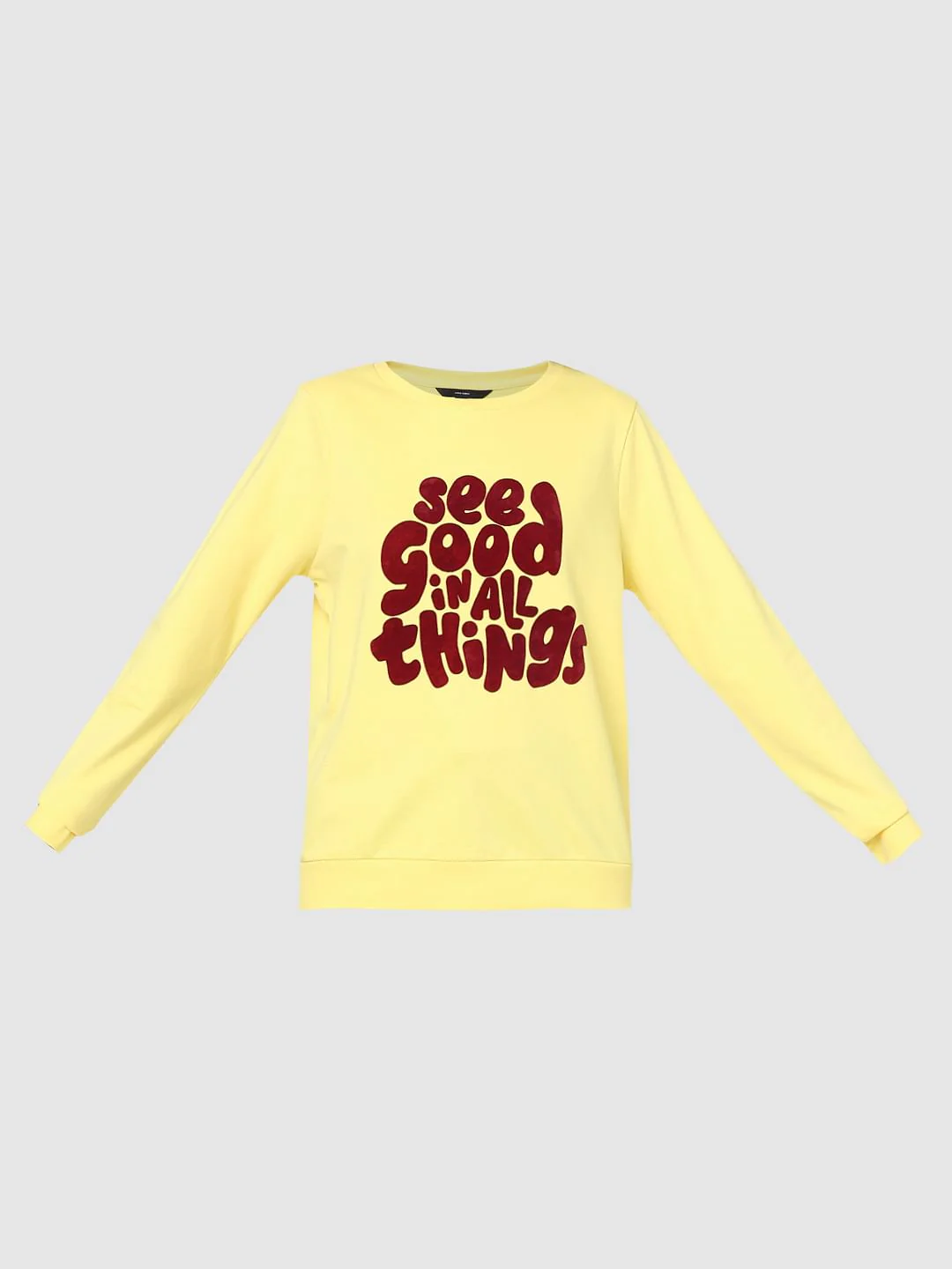 Yellow Slogan Print Sweatshirt - Image 6